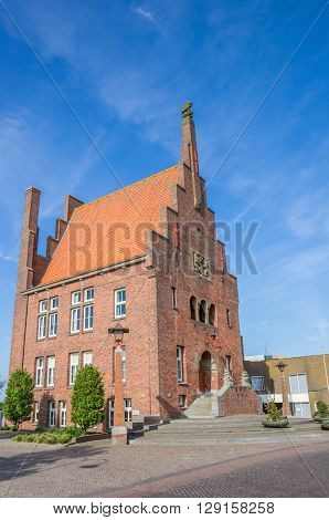 Town hall in historical village Medemblik Netherlands