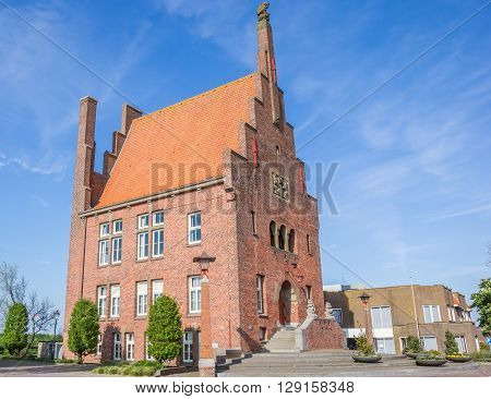 Town hall in historical village Medemblik Netherlands