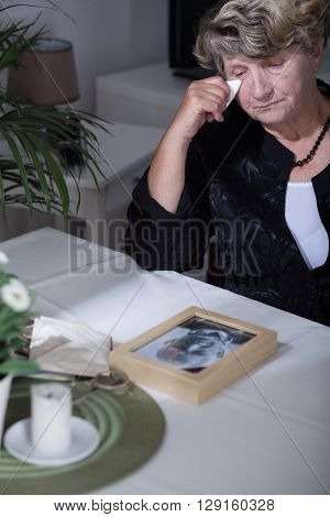 Woman Looking At The Photo