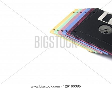 colorful floppy disk or diskette isolated on white background floppy disk is magnetic computer data storage