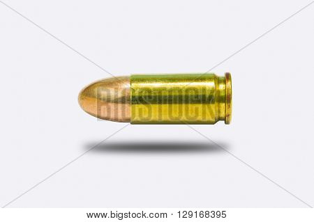 9mm. practice bullet isolate on white background