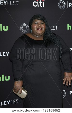 LOS ANGELES - MAR 18:  Gabourey Sidibe at the PaleyFest 2016 - Difficult People at the Dolby Theater on March 18, 2016 in Los Angeles, CA