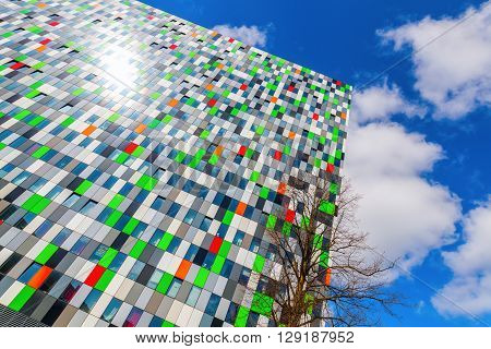 Utrecht Netherlands - April 20 2016: student accommodation building at the university campus. The campus The Uithof is well known for its extraordinary and experimental architecture