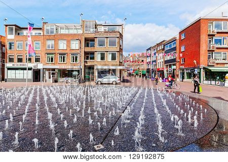 Arnhem Netherlands - April 19 2016: view of the city center of Arnhem with unidentified people. Arnhem is the capital of the province of Gelderland with a population of about 150000