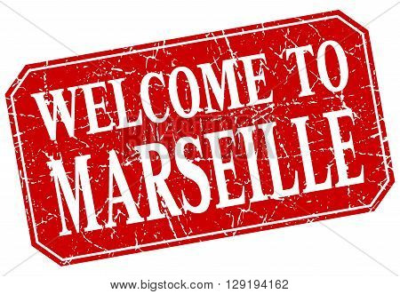 welcome to Marseille red square grunge stamp