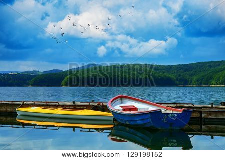 Poland lake Solina in summer time