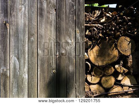 Old Wooden Fence And Wood