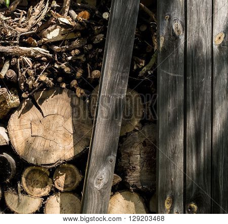 Old Wooden Fence And Wood