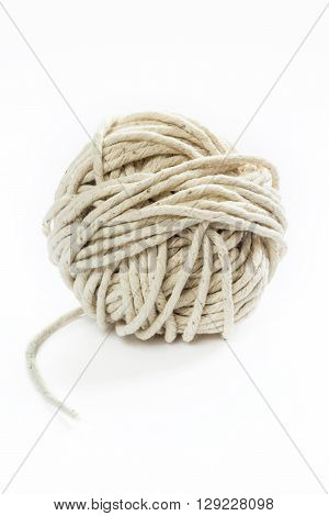 Ball of twine on a white background