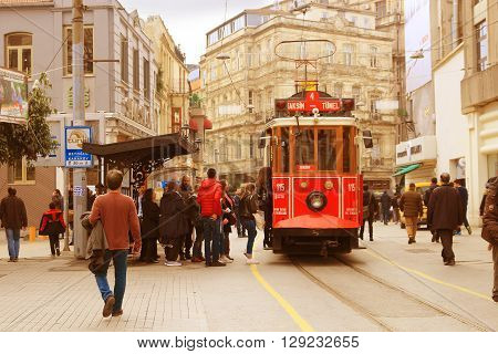 Vintage Trolley In Istanbul, Turkey
