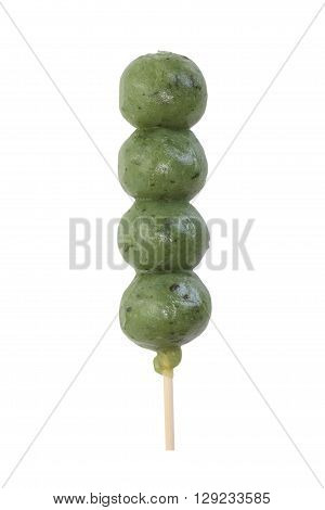 Japanese confectionery kusa dango mugwort-flavored rice dumpling