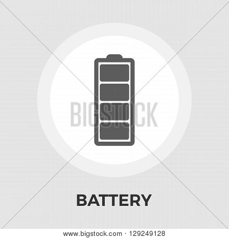 Battery Icon Vector. Flat icon isolated on the white background. Editable EPS file. Vector illustration.