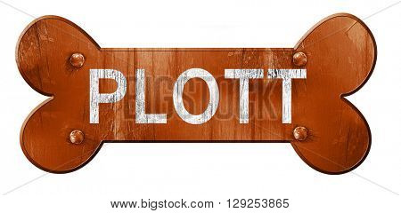 Plott, 3D rendering, rough brown dog bone
