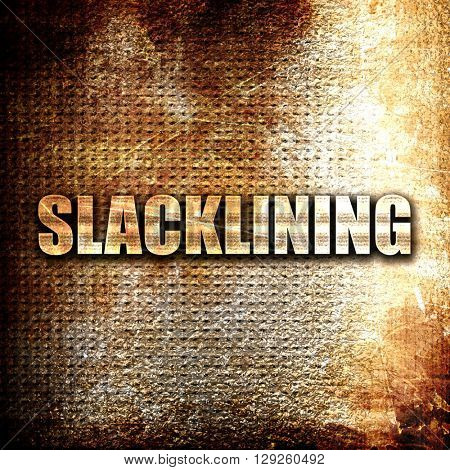 slacklining, rust writing on a grunge background