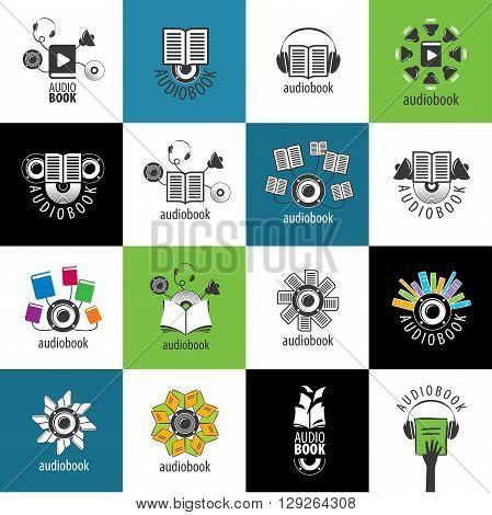 Abstract pattern audiobooks logo. Illustration vector icon