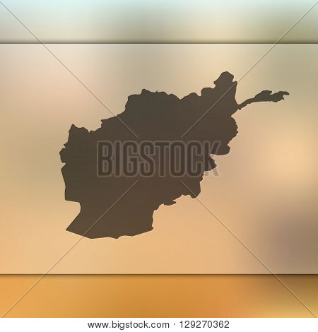 Afghanistan map on blurred background. Afghanistan vector map. Blurred background with silhouette of Afghanistan.