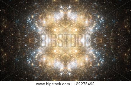 Fractal starry space universe bright cluster constellation