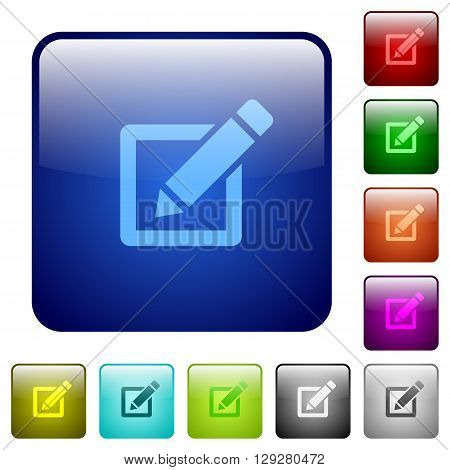 Set of color editor glass web buttons.