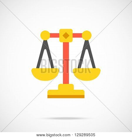 Vector justice scales icon. Modern flat design vector illustration concept for web banners, web and mobile app, web sites, printed materials, infographics. Vector icon isolated on gradient background