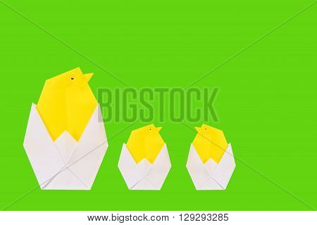 origami chicken from paper ( Easter theme )