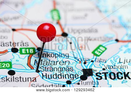 Strangnas pinned on a map of Sweden