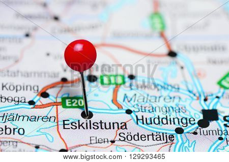 Eskilstuna pinned on a map of Sweden