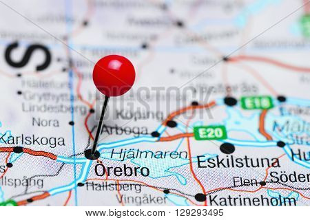 Orebro pinned on a map of Sweden