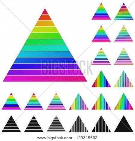 Set of rainbow pyramid logo icon designs