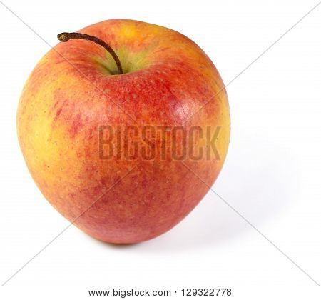 Organic apple, red and yellow apple, isolated on white background.