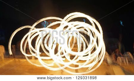 nightly fireshow on kophi phi island in thailand