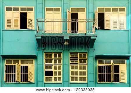 Old colorful buildings in Hatyai Songkhla Thailand