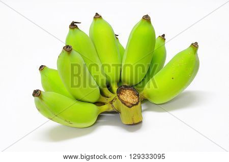 One raw pisang awak comb. On white background.