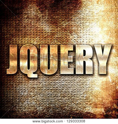 jQuery, rust writing on a grunge background