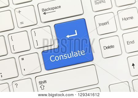 White Conceptual Keyboard - Consulate (blue Key)