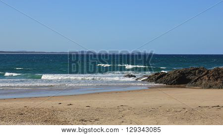 Nature background. Sandy beach in Port Macquarie Australia.