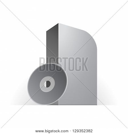 White Software Box With Rounded Corners Whith Disk On White Background Isolated. Ready For Your Design. Product Packing Vector EPS10