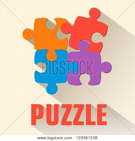 Flat Puzzle Background Concept. Vector Illustration
