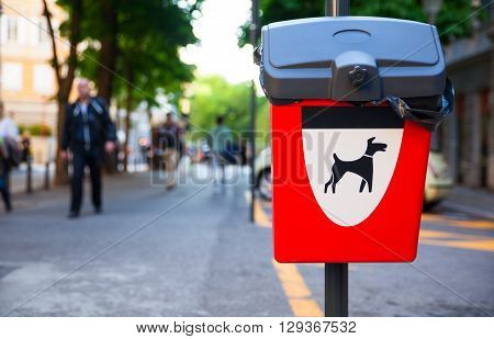 Dog Waste Basket in the Trieste street