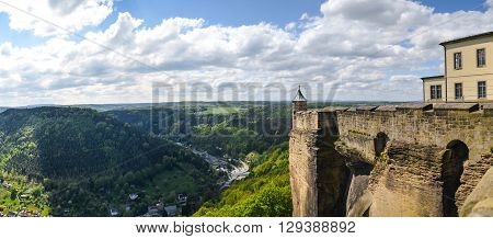 Landmark from fortress Koenigstein, Saxony Swiss nature