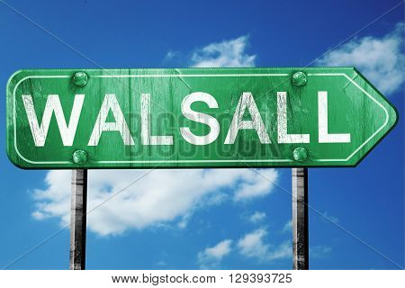 Walsall, 3D rendering, a vintage green direction sign