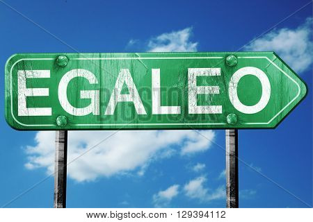 Egaleo, 3D rendering, a vintage green direction sign