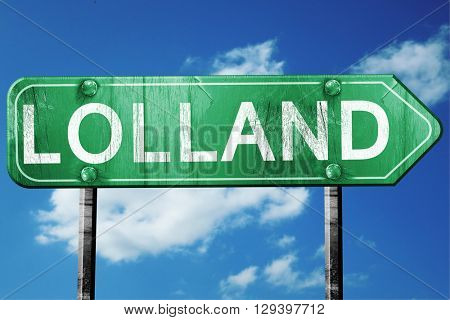 Lolland, 3D rendering, a vintage green direction sign