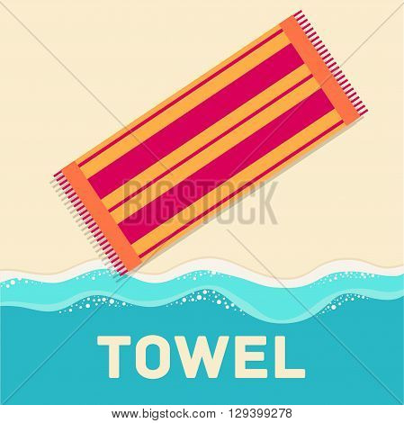 Retro Flat Towel Concept. Vector Illustration Design