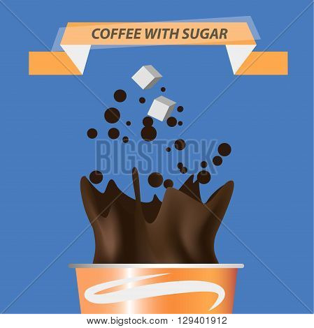 logo creative sign cup coffee sugar brown idea break