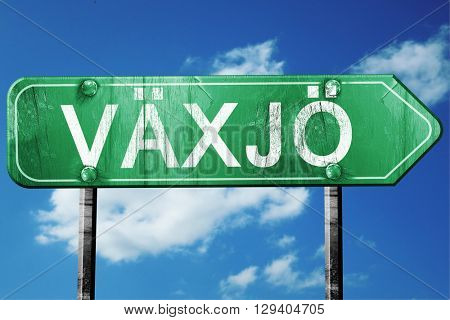 Vaxjo, 3D rendering, a vintage green direction sign