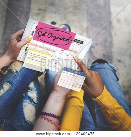 Get Organized Tidy Up Clean Schedule To Do Concept
