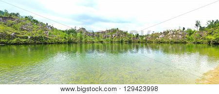 Panorama Ranong Canyon in Ranong in Thailand.