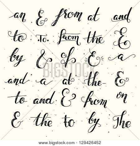 Hand lettered ampersand and catchword set