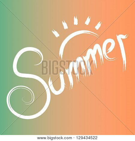 Summer time calligraphic design set.Summer time, summer inscription.Vector hand drawn lettering.Holidays card, season party poster, title, banner.Typographic design template, summer text, words, logo