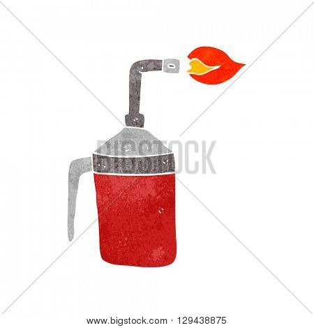 freehand retro cartoon blow torch